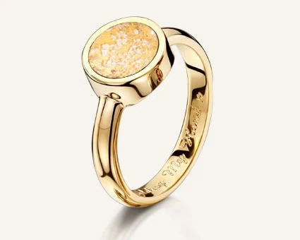 Ashes Into Glass Gold Ring