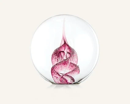 Ashes Into Glass Pink Paperweight