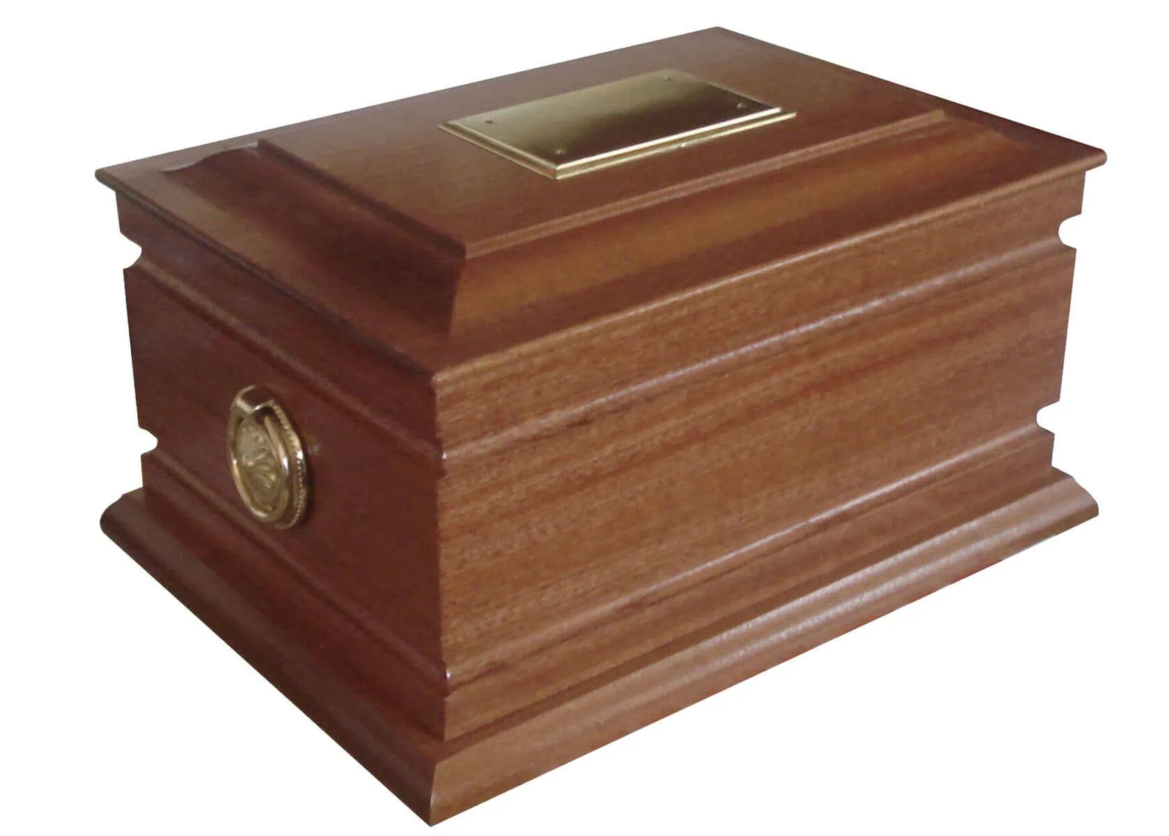 Sincerity-Funerals-The Stretton Mahogany-WEB Solid mahogany ashes casket with continuous routered fluted panels.